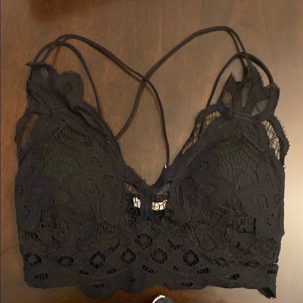Miami Black Lace Bralette with Criss-Cross Straps
